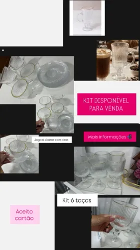Kit xícaras vidro