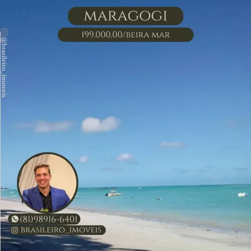 Maragogi/praia/Pé na areia/23m²/01 e 02 quartos/Ivestimento/Oportunidade real