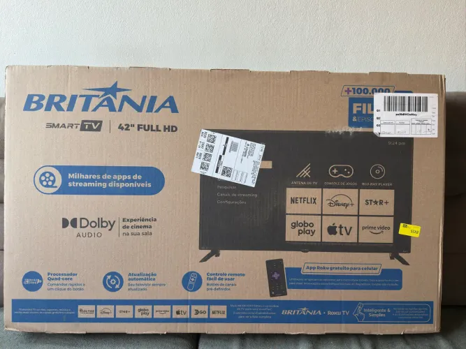 Smart TV 42? Britânia Roku TV Dolby Audio