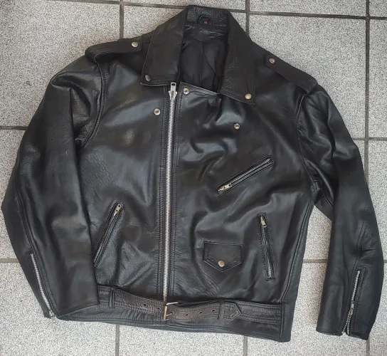 Jaqueta motociclista Couro legítimo Real Learher Tam G vintage 