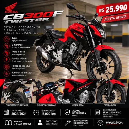 Honda CB300F Twister 2024/2024 - 16.000 km