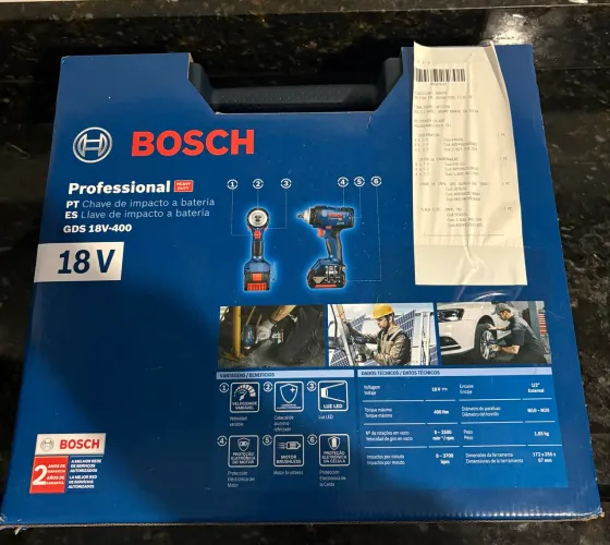 CHAVE DE IMPACTO PROFISSIONAL BOSCH (sem uso) 3 anos de garantia