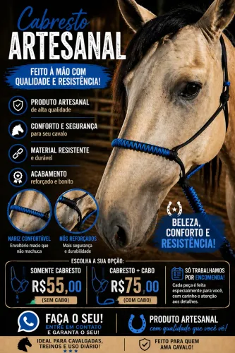 Cabresto artesanal cavalo
