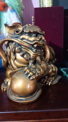 Par de estatueta leão guardião chinês