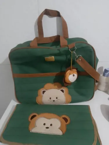 Bolsa +trocador verde militar