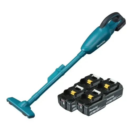 Aspirador de Pó Portátil a Bateria 18V 5.0Ah DCL180 650ml Com 4 Baterias Makita