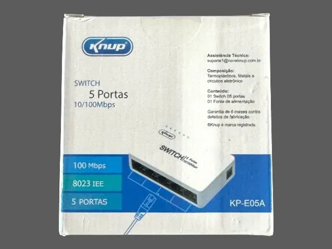 Switch de Rede Ethernet 5 Portas 10/100Mbps