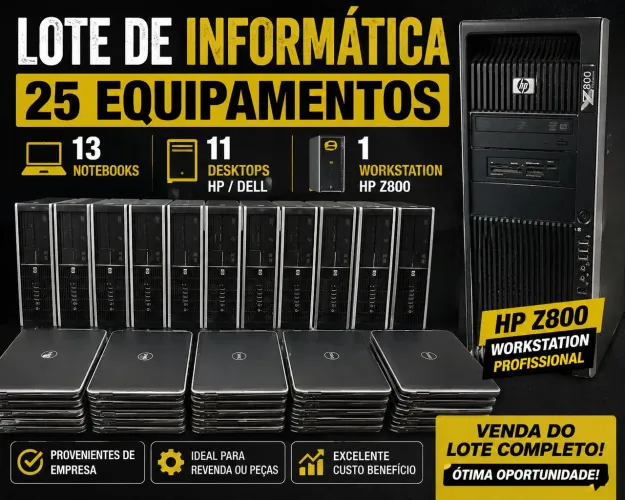 Lote Informática 25 Equipamentos Dell HP + Workstation Z800