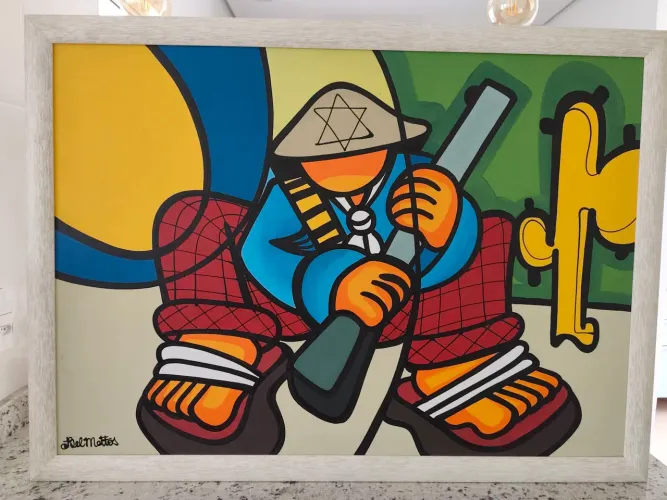 Quadro de parede tema nordestino com moldura. 