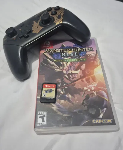Controle pro monster Hunter + jogo Nintendo switch