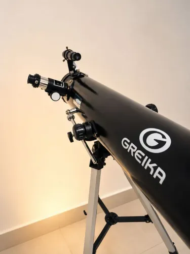 Telescópio Greika 76 mm tripé ajustável 
