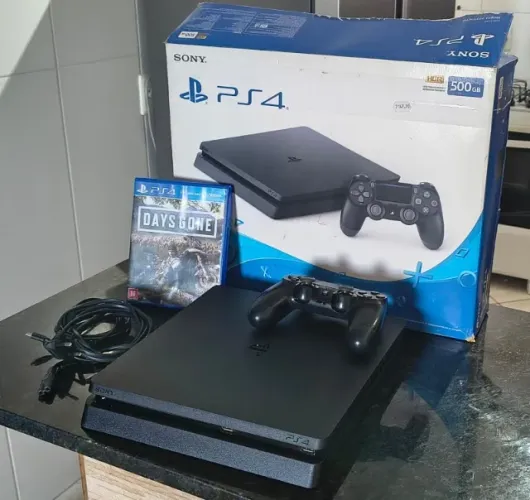 Ps4 slim 500 gb zerado com caixa
