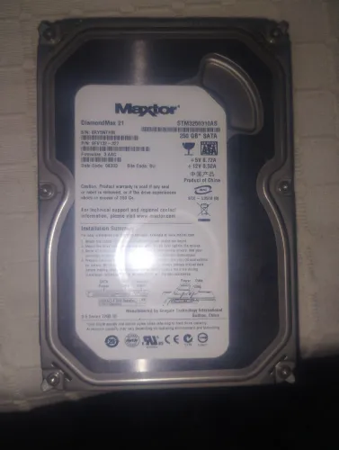 HD 250GB SATA Maxtor - Conservado - Sem Teste
