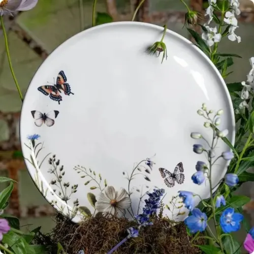 Jogo 6 Prato Raso Cerâmica Bio Encanto Branco 27,5cm Porto Brasil Novo na Caixa