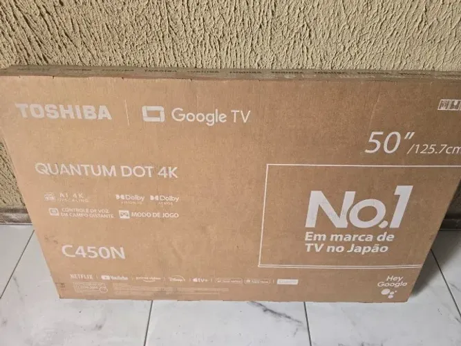 TV QLED 50" Toshiba 4K, com Google TV  (Caixa Lacrada, Nota Fiscal)