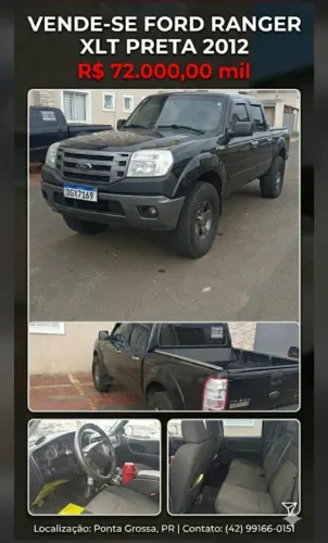 VENDE-SE FORD RANGER 4X4 2012 XLT 3.0