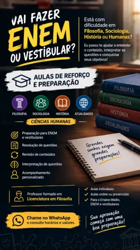REFORÇO PARA ENEM E PRÉ-VESTIBULAR - CIÊNCIAS HUMANAS