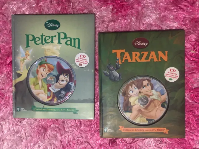 Livros Disney com CD Original - Peter Pan e Tarzan | Ler e Ouvir - Promoção!