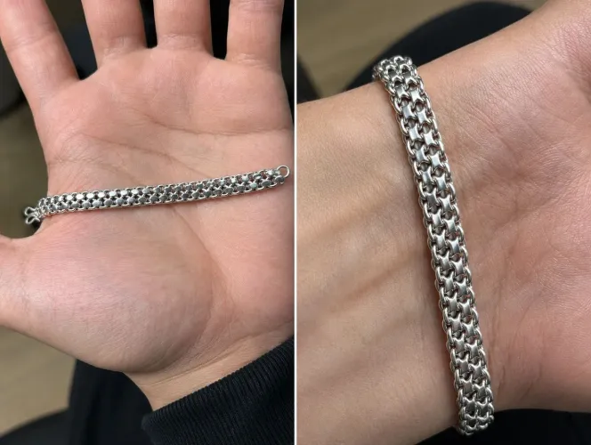 Pulseira dupla face prata
