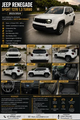 Jeep Renegade Sport T270 1.3 TB 4X2 Flex Aut. 2024
