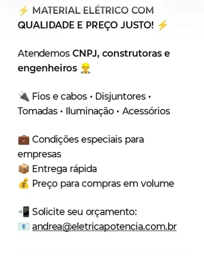 Venda de material eletrico