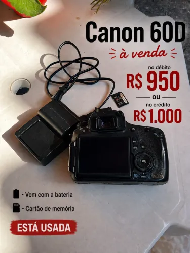 Câmera fotográfica Profissional Cânon 60d Usada