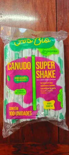 Canudos super shake 10mm strawplast cristal 500 unidades