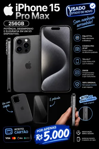 iPhone 15 Pro Max 256gb - Estado de Novo!