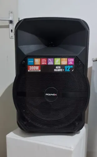 Caixa de som ativa Polivox Bluethoot com vários recursos falante 12 semi nova 