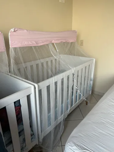 Berço em mdf com colchão Ortobom
