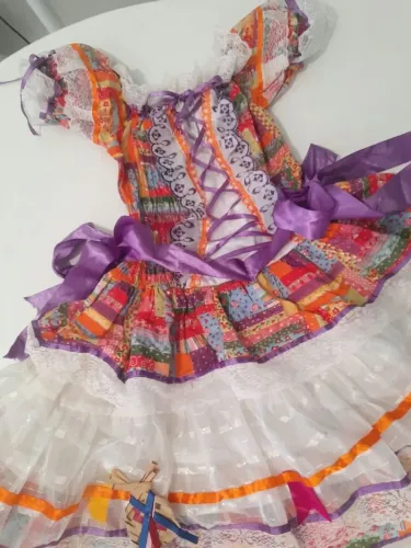 Vestido junino 8 anos estampa retalhos / são João *