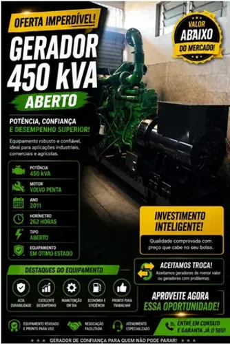 Gerador 450KVA Aberto