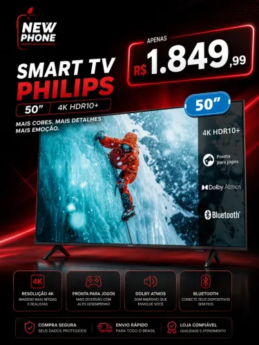 SMART TV PHILIPS 50 POLEGADAS - NOVA LACRADA