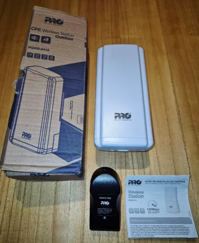 CPE Wireless Station Outdoor Proeletronic (Modelo PQWS-2412) com fonte POE original