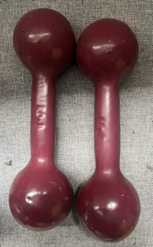 Par de halteres 5kg emborrachado de academia cor vermelho