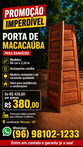 PORTA EM MADEIRA (P/ BANHEIRO)