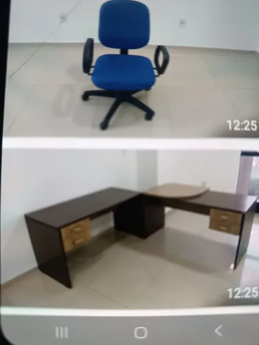 Mesa de escritório em L+ cadeira de escritório, transporte por conta do comprador.