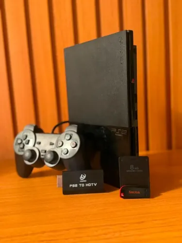 PS2 Slim com kit completo para jogar!