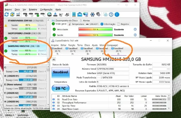 02 hds de notebook com uma case para deixar externa