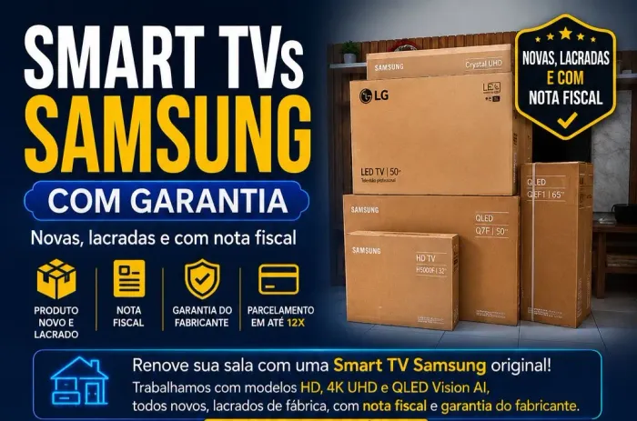 Smart Tvs Samsung e LG 32" 50" 65" Lacradas com nota fiscal e garantia, entrega grátis