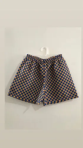 Short infantil xadrez 06 anos