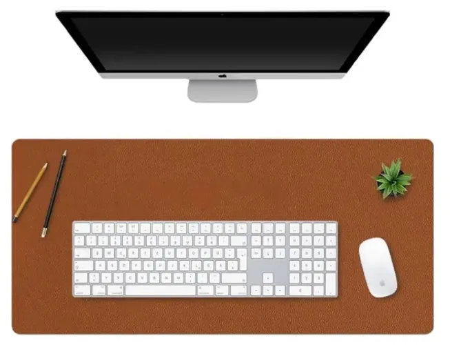 Mouse Pad Marrom Tamanho Grande 90x40 Liso Qualidade Premium