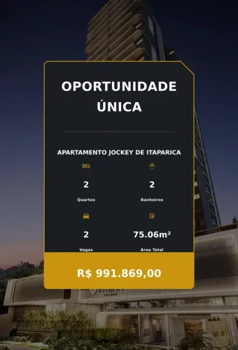 Oportunidade única no Jockey de Itaparica  Apartamento com 3 Quartos e Varanda!