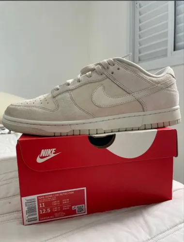 tênis dunk low prm bege e cinza 