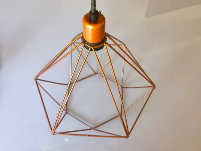 Luminária Pendente Diamante Cobre