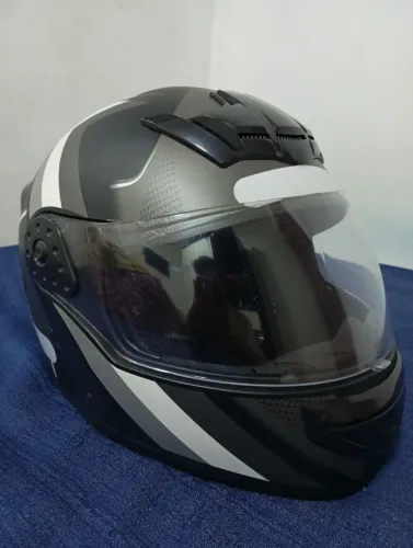 Capacete Robocop Preto com Cinza
