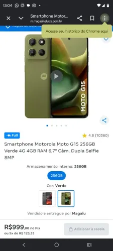 Celular Motorola moto G15