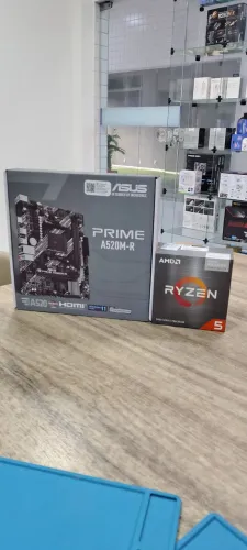 Kit Upgrade Amd Ryzen 5 5600GT +Asus Prime A520M-E AM4 DDR4 - Loja fs Informática