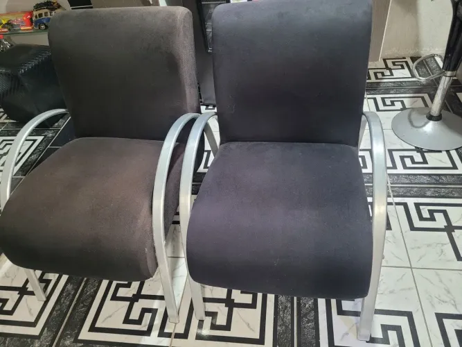 Poltronas em Suede Conjunto com 2