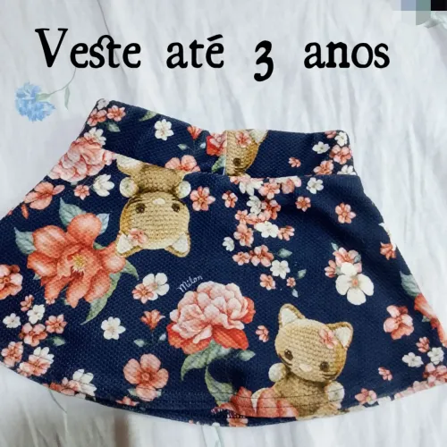 Short saia infantil 